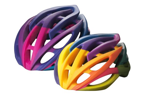 Digital material bike helmets