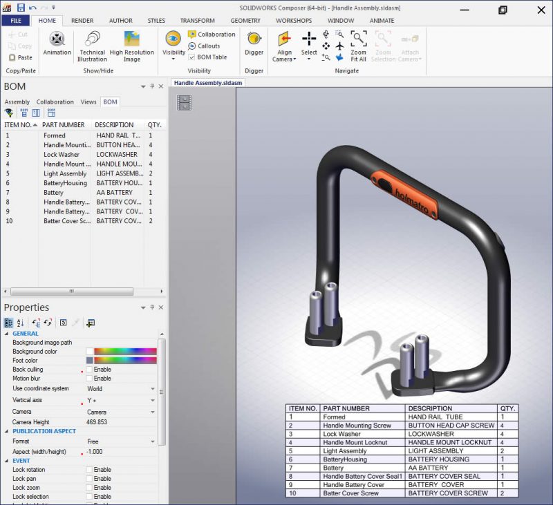 SOLIDWORKS Composer BOM