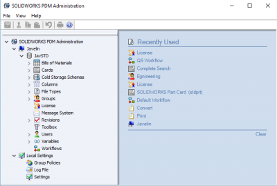 SOLIDWORKS PDM Admin